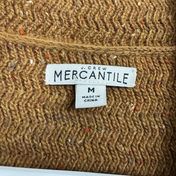 J. Crew Mercantile Size Medium Marled Knit Cardigan Sweater Brown Lambswool - Picture 3 of 4